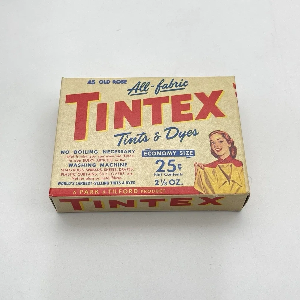 Vintage 1940s Tintex All Fabric Dye 45 Old Rose Economy Size NOS Unopened